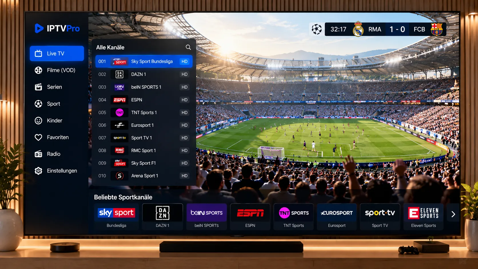 Aktivierungsmaske für einen IPTV Prepaid-Code auf einem Smartphone-Display