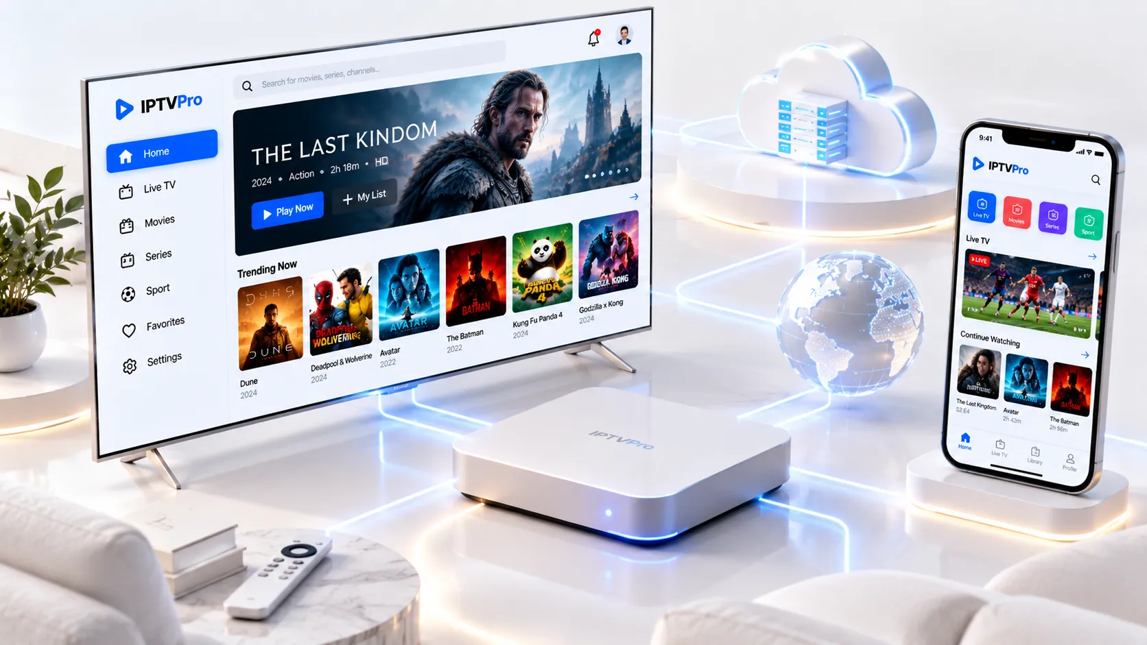 Grafik zeigt die drei IPTV-Line-Formate: M3U, Xtream Codes und MAG-Portal im Vergleich